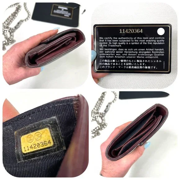 AUC Chanel Black Quilted Leather Diamond Stitched Continental Flap Wallet $2900
